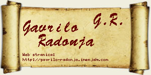 Gavrilo Radonja vizit kartica